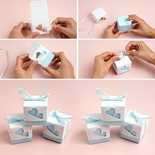 Femicgal Gift Box, Pack of 50 Gift Boxes, Jewellery Small, Candy Boxes,  Guest Gift Box, Boxes for Sweets with Ribbon, Newborn Baby Shower,  Birthday, Wedding, Christening Birth Party – Femicgal